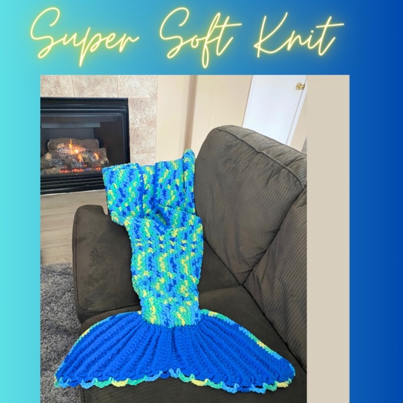 Mermaid Knit Blanket Throw - Picture 4 of 6